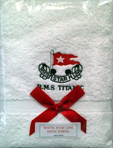 White Star Line RMS Titanic Embroidered Cotton Bath Towel