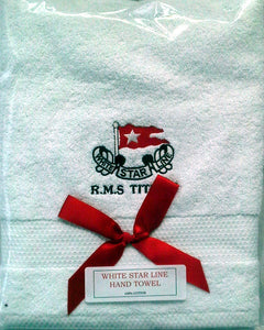White Star Line RMS Titanic Embroidered Cotton Hand Towel