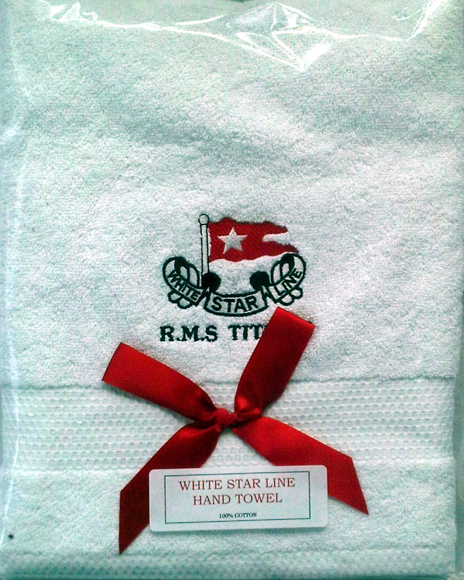 White Star Line RMS Titanic Embroidered Cotton Hand Towel
